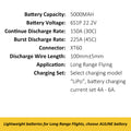 UAV 5000MAH 6S1P 22.2V 45C XT60