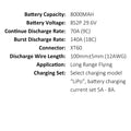 21700 40T 8000MAH 8S2P 29.6V 70A XT60/XT90