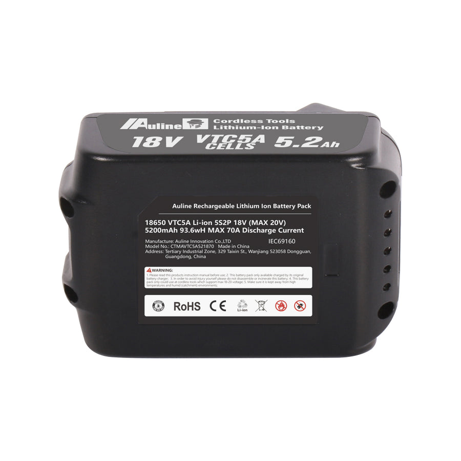 CTB 18-Volt 5.2Ah VTC5A 18650 Li-Ion Super High Power Output Battery Pack For Makita 18V Cordless Tools