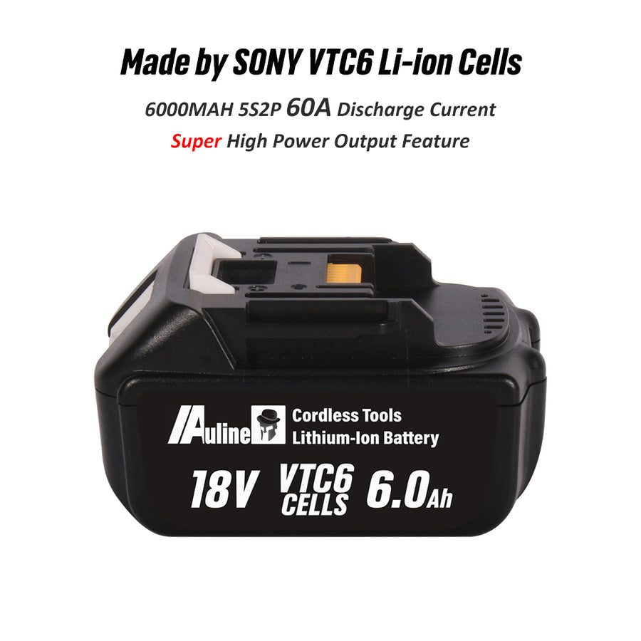 CTB 18-Volt 6.0Ah VTC6 18650 Li-Ion Super High Power Output Battery Pack For Makita 18V Cordless Tools