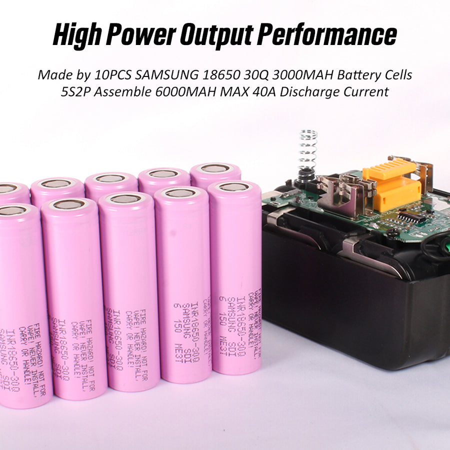 CTB 18-Volt 6.0Ah 30Q 18650 Li-Ion High Power Output Battery Pack For Makita 18V Cordless Tools