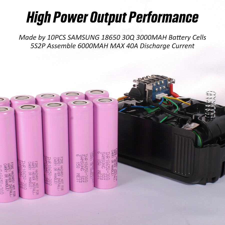CTB 18-Volt 6.0Ah 30Q 18650 Li-Ion High Power Output Battery Pack For Dewalt 20V Cordless Tools