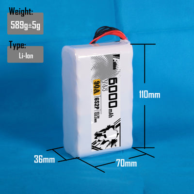18650 V45 6000MAH 6S2P 22.2V 90A XT60