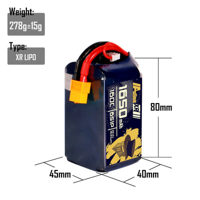 5PCS XR 1650MAH 6S1P 22.2V 160C XT60