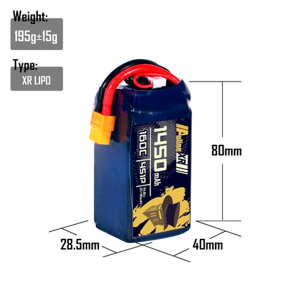 5PCS XR 1450MAH 4S1P 14.8V 160C XT60