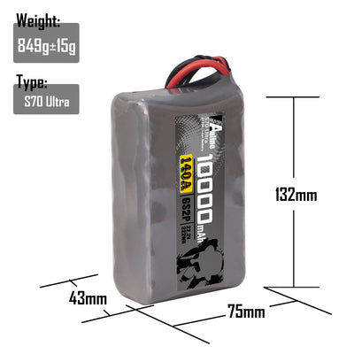 21700 S70 Ultra 10000MAH 6S2P 22.2V 140A XT60/XT90