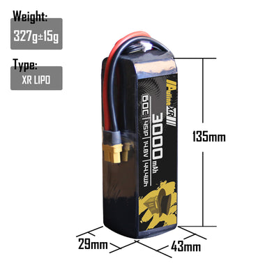 5PCS XR 3000MAH 4S1P 14.8V 60C XT60
