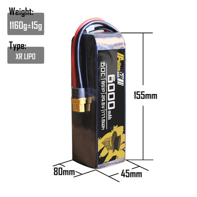 5PCS XR 6000MAH 8S1P 29.6V 60C XT60