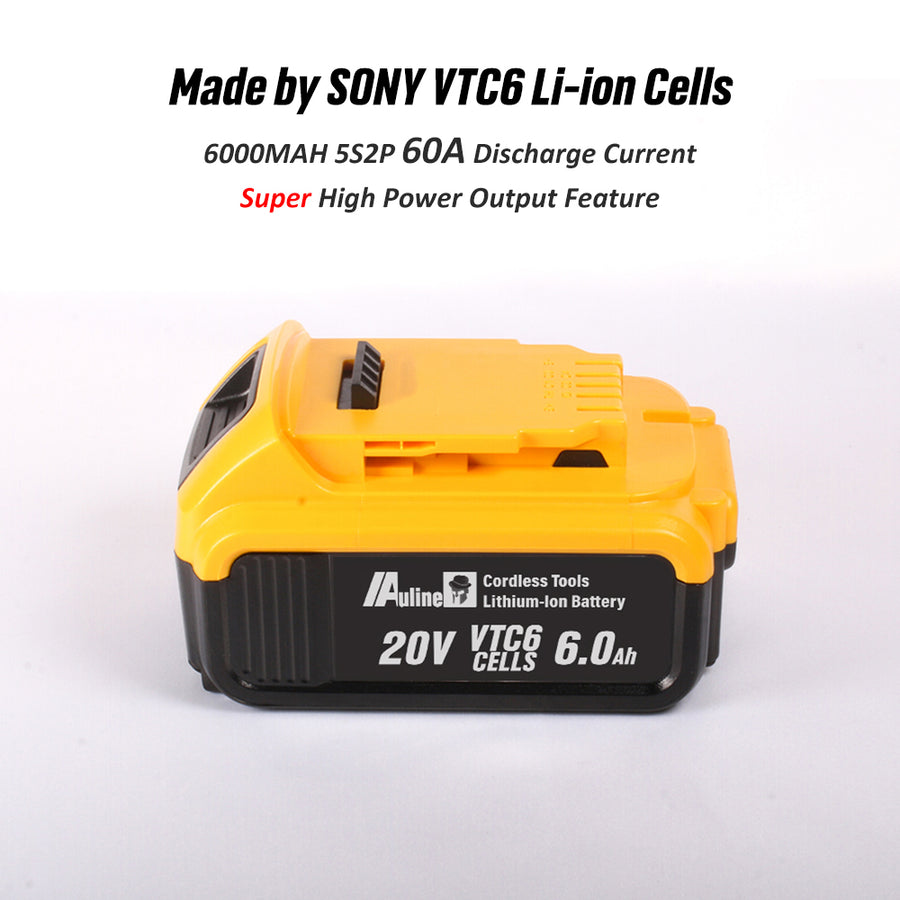CTB 18-Volt 6.0Ah VTC6 18650 Li-Ion Super High Power Output Battery Pack For Dewalt 20V Cordless Tools