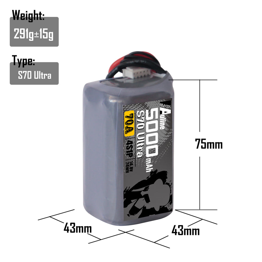 21700 S70 Ultra 5000MAH 4S1P 14.8V 70A XT30/XT60