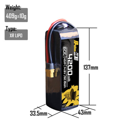 5PCS XR 4200MAH 4S1P 14.8V 80C XT60/XT90