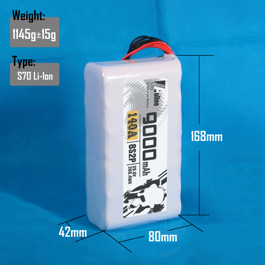S70 21700 9000MAH 8S2P 29.6V 140A XT60/XT90