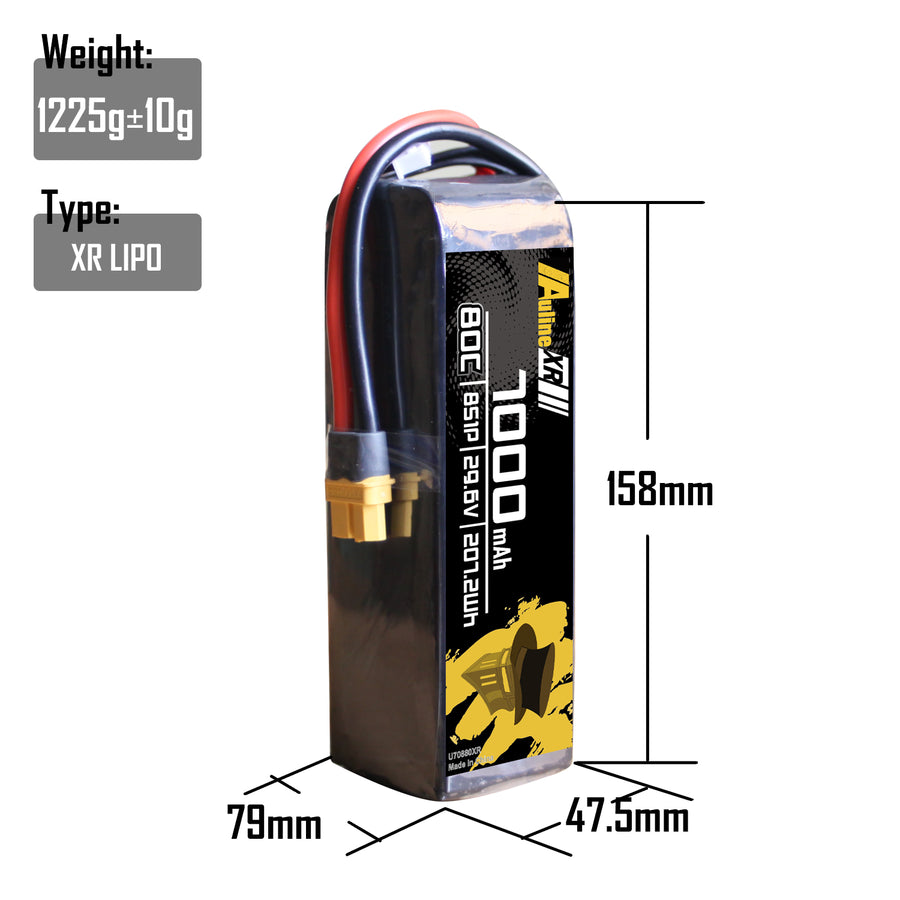 5PCS XR 7000MAH 8S1P 29.6V 80C XT60/XT90