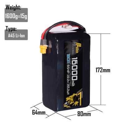 21700 A45 16000MAH 6S4P 22.2V 180A XT60/XT90