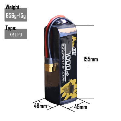 5PCS XR 7000MAH 4S1P 14.8V 60C XT60