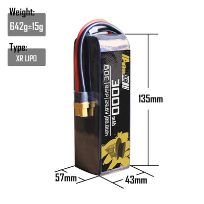 5PCS XR 3000MAH 8S1P 29.6V 60C XT60