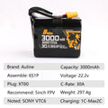 VTC6 3000mAh 6S 22.2v 30A XT60