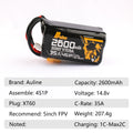 VTC5A 2600mAh 4S 14.8v 35A XT60