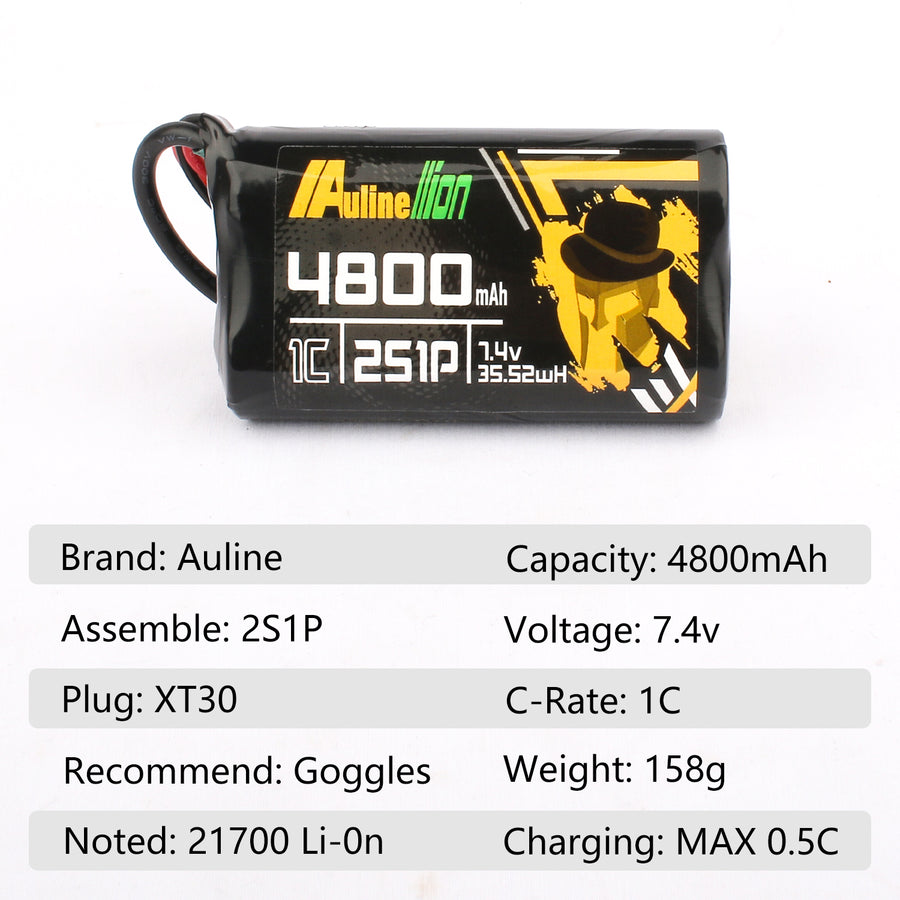 21700 LI-ON 4800mAh 2S 7.4v DC5.21 for FPV Goggles – Auline Innovation  Co.,LTD