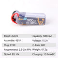 EX 500mAh 4S HV 15.2V 80C XT30